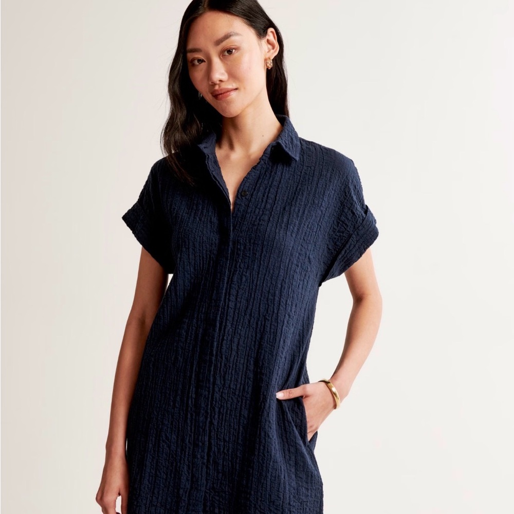 Abercrombie & Fitch Dark Blue Collared Dress